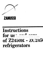 Zanussi ZC2450 Instructions For The Use And Care