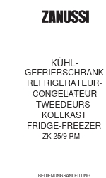 Zanussi ZK 25/9 RM Instruction Booklet