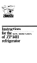 Zanussi ZP 1411 Manuale di istruzioni per l'uso