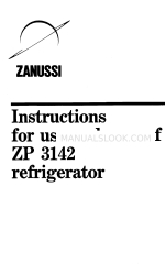 Zanussi ZP 3142 Libretto di istruzioni