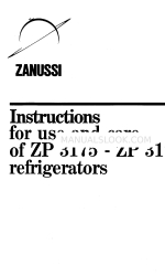 Zanussi ZP 3173 Gebruiksaanwijzing en onderhoudshandleiding