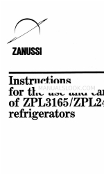 Zanussi ZPL2431 Instructions pour l'utilisation et l'entretien