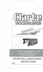 Clarke Woodworker CPT600 Operating & Maintenance Instructions