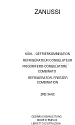 Zanussi ZRB 34NC Instruction Book