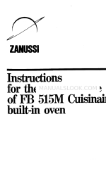 Zanussi Cuisinair FB 515M Manual de instrucciones de uso y mantenimiento