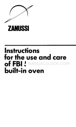 Zanussi FBI 533 Instrukcja obsługi