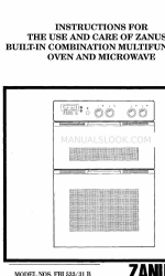 Zanussi FBI 533/31 B Instructions For The Use And Care