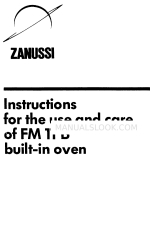 Zanussi FM 11 B 取扱説明書