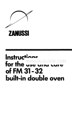 Zanussi FM 31 Інструкція із застосування та догляду