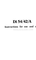 Zanussi Di 54/42/A Instructions For Use And Care Manual