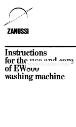 Zanussi EW800 Instructions pour l'utilisation et l'entretien