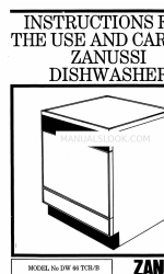 Zanussi DW 66 TCB Instrukcja obsługi i konserwacji