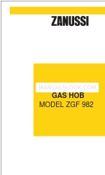 Zanussi GAS HOB ZGF 982 Manual de instrucciones