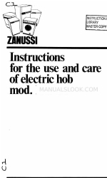 Zanussi PM 60 Instructions For Use And Care Manual