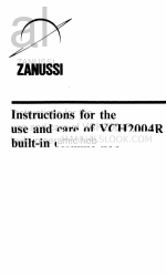 Zanussi VCH2004R Instructies voor gebruik en verzorging