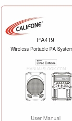 Califone PA419    instruc Manual do Proprietário e Instruções de Montagem Manual do Proprietário e Instruções de Montagem