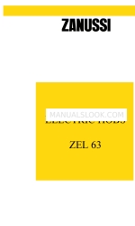 Zanussi ZEL 63 Instruction Booklet