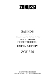 Zanussi ZGF 326 Instruction Booklet