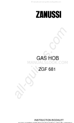 Zanussi ZGF 681 IX Instruction Booklet