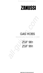 Zanussi ZGF 981 Instruction Booklet