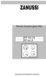 Zanussi ZKF 65 LX 작동 및 설치 지침