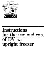 Zanussi DV 85 Instructions pour l'utilisation et l'entretien