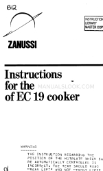 Zanussi EC19 Instructions pour l'utilisation et l'entretien