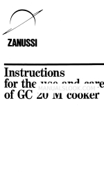 Zanussi GC 20M Instrukcja obsługi i konserwacji