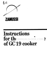 Zanussi GC19 Instructions pour l'utilisation et l'entretien