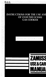 Zanussi GC9502 Instructions For The Use And Care