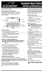 Blackberry 850 빠른 참조 매뉴얼