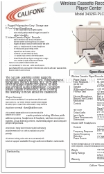 Califone 3432IR-PLC Specifications