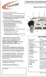 Califone Music Maker Plus 395AV-02 Specifiche tecniche