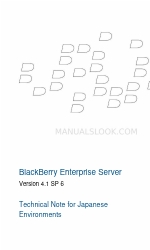 Blackberry ENTERPRISE SERVER FOR IBM LOTUS DOMINO - - TECHNICAL NOTE FOR JAPANESE ENVIRONMENTS Handbuch