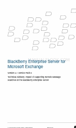 Blackberry ENTERPRISE SERVER FOR MICROSOFT EXCHANGE - IMPACT OF SUPPORTING REMOTE MESSAGE SEARCHES ON THE  ENTERPRISE SERVER - TECHNIC Manual