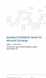 Blackberry ENTERPRISE SERVER FOR MICROSOFT EXCHANGE - IMPACT OF USING THE  CALENDAR SYNCHRONIZATION TOOL - TECHNICAL NOTE Korzystanie z instrukcji