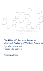 Blackberry ENTERPRISE SERVER FOR MICROSOFT EXCHANGE - WIRELESS CALENDAR SYNCHRONIZATION - TECHNICAL ADVISORY Manuel