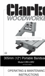 Clarke Woodworker CBS12WV Руководство по эксплуатации и техническому обслуживанию