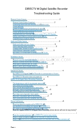DirecTV Digital Satellite Recorder 문제 해결 매뉴얼