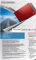 Lenovo Thinkpad edge 13 Брошура