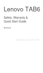 Lenovo A101LV Safety, Warranty & Quick Start Manual