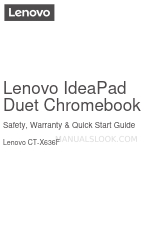 Lenovo IdeaPad Duet Chromebook CT-X636F Panduan Keselamatan, Garansi & Mulai Cepat