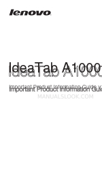 Lenovo IdeaTab A1000 Wichtige Produktinformation Handbuch