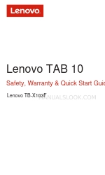 Lenovo TAB 10 Güvenlik, Garanti ve Hızlı Başlangıç Kılavuzu