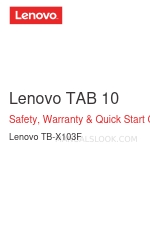 Lenovo TAB 10 Güvenlik, Garanti ve Hızlı Başlangıç Kılavuzu