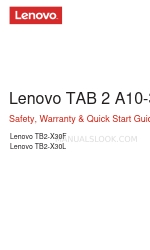 Lenovo TAB 2 A10-30 Güvenlik, Garanti ve Hızlı Başlangıç Kılavuzu