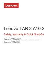 Lenovo TAB 2 A10-30 Safety, Warranty & Quick Start Manual