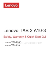 Lenovo TAB 2 A10-30 Safety, Warranty & Quick Start Manual