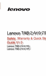 Lenovo TAB 2 A10-70L 안전, 보증 및 빠른 시작