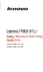 Lenovo TAB 2 A7 Güvenlik, Garanti ve Hızlı Başlangıç Kılavuzu